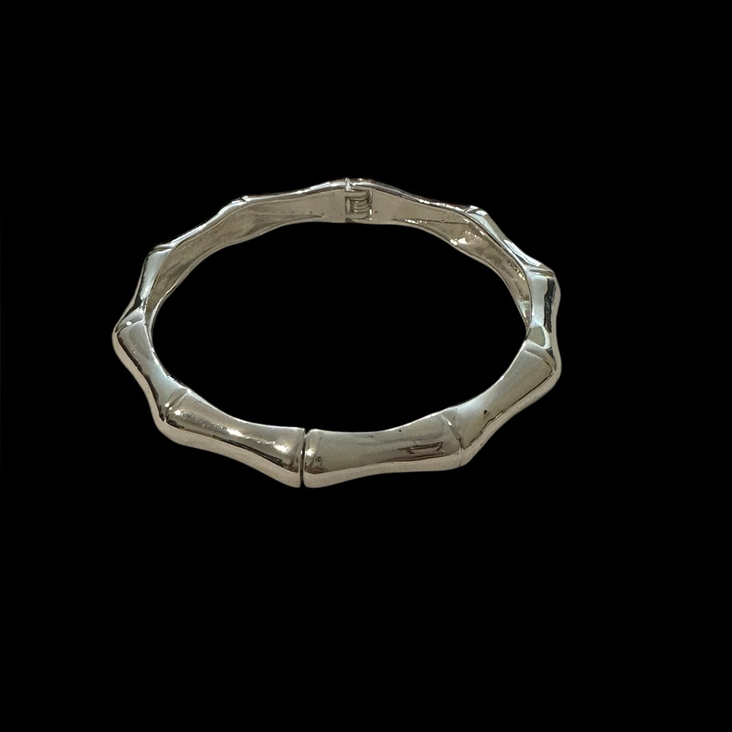 Tommy Bahama Silver Tone Bamboo Bangle Bracelet Nwot 34$